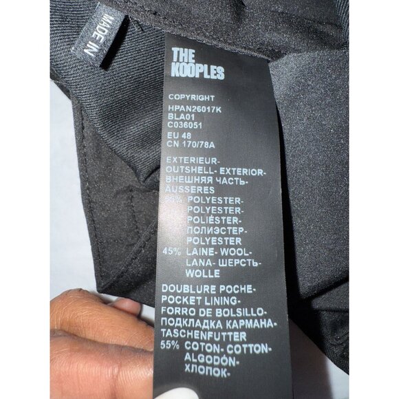 The Kooples Mens Black Wool‎ Slim Fit Suit Trousers French Size 48/US 30 - Picture 6 of 16